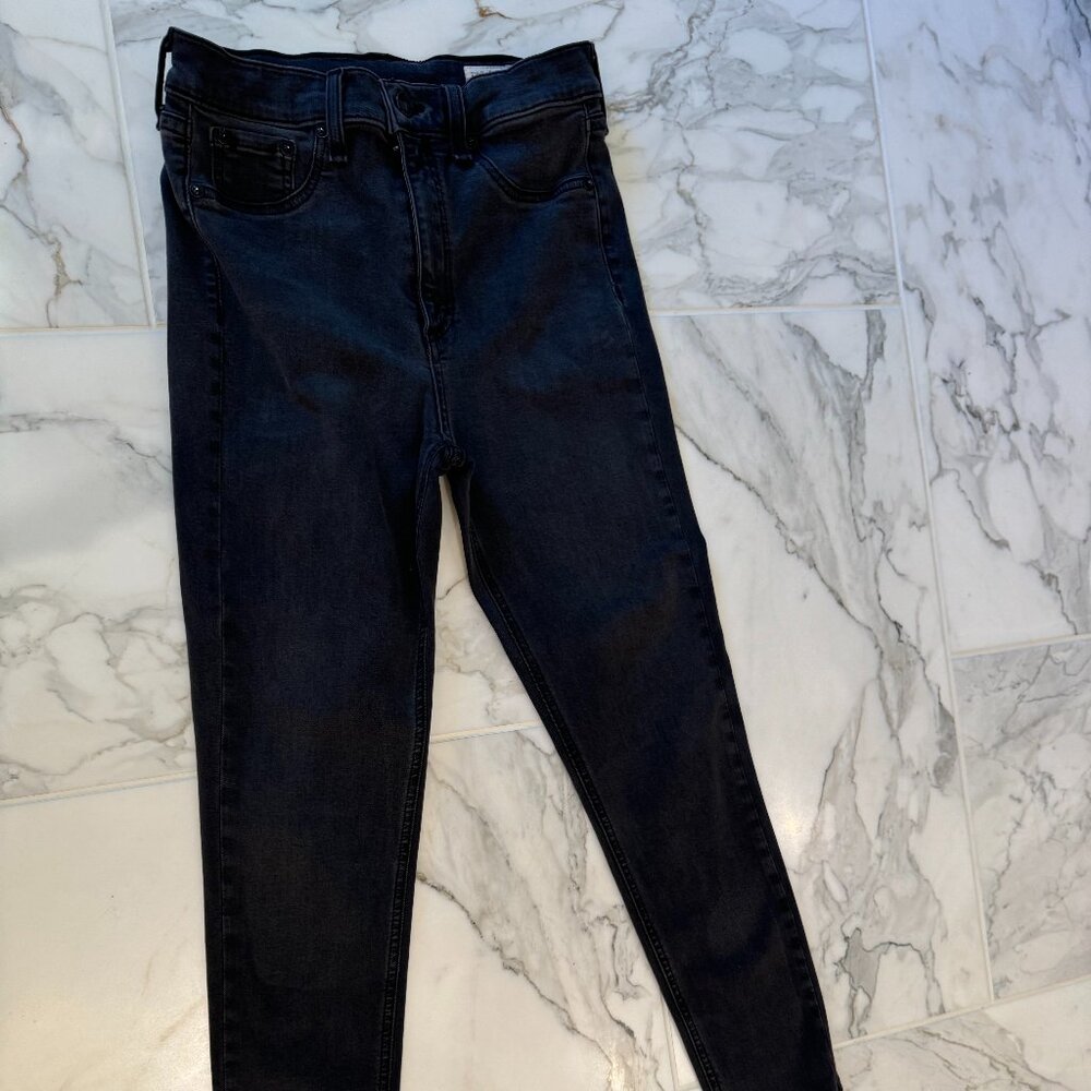 Rag and Bone High Rise Ankle Skinny Jeans, size 28, grey